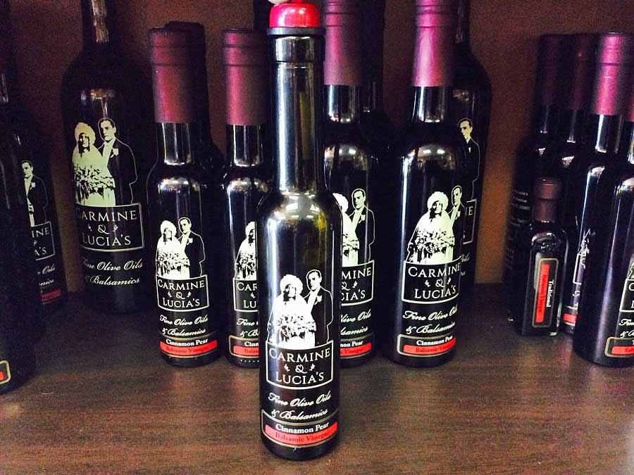 Carmine & Lucia's Olive Oils & Balsamic bottles