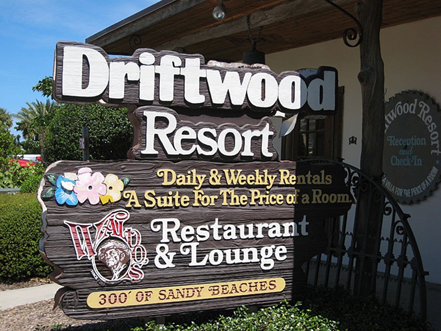 Driftwood Resort Vero Beach Florida sign out front