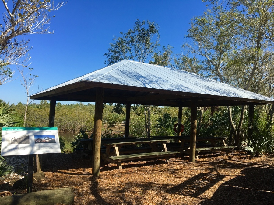 Covered resting area at Environmental Learning Center Vero Beach Florida